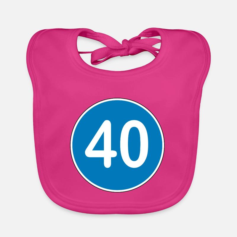 40e anniversaire, 40 ans, panneau de signalisation bleu Bavoir bio Bébé