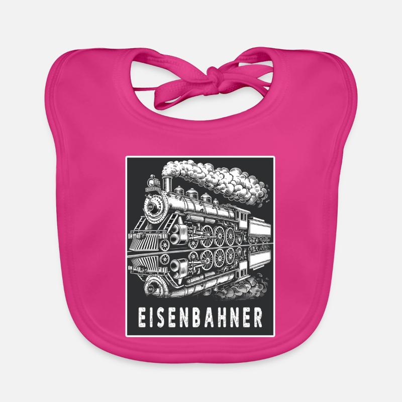 Dampflok Eisenbahner Retro Baby Bio-Lätzchen