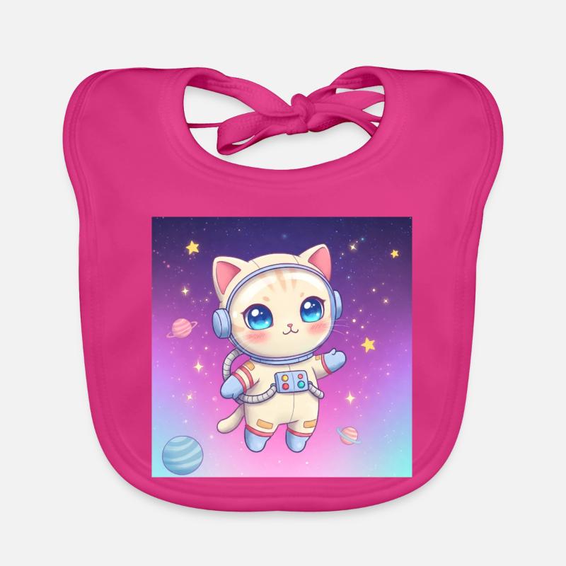 Astronaut Kätzchen Baby Bio-Lätzchen