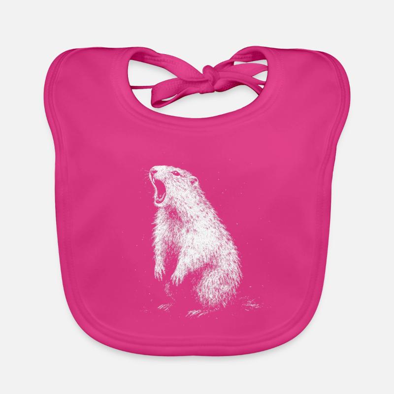 Murmeltier - Baby Bio-Lätzchen - Fuchsia