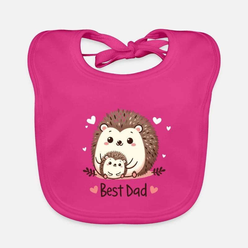 Bester Papa Igel Baby Bio-Lätzchen