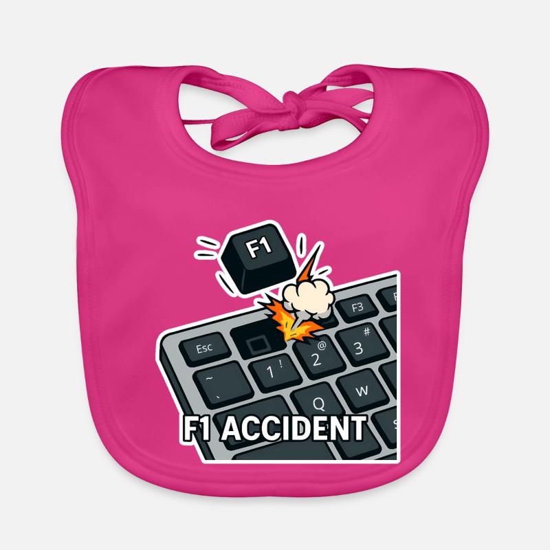 F1 accident - funny pun Organic Baby Bibs