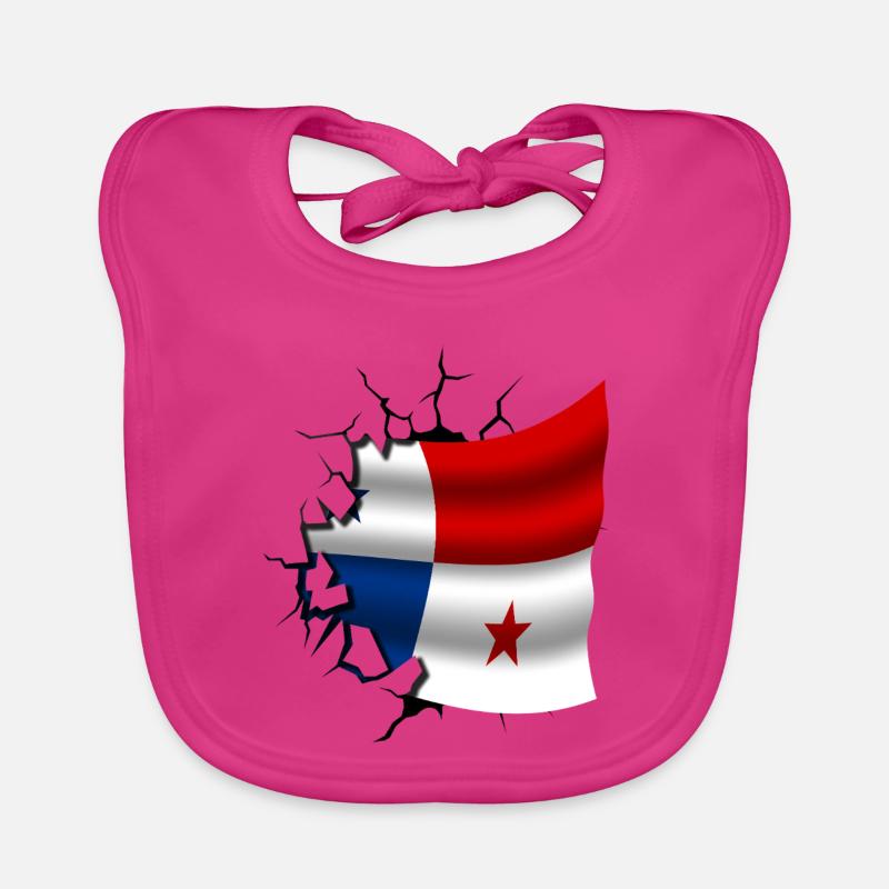 Drapeau du Panama - Panama - Drapeau Broken Design Bavoir bio Bébé