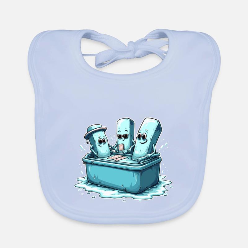 Icecube Lolly Pool Party Design Baby Bio-Lätzchen