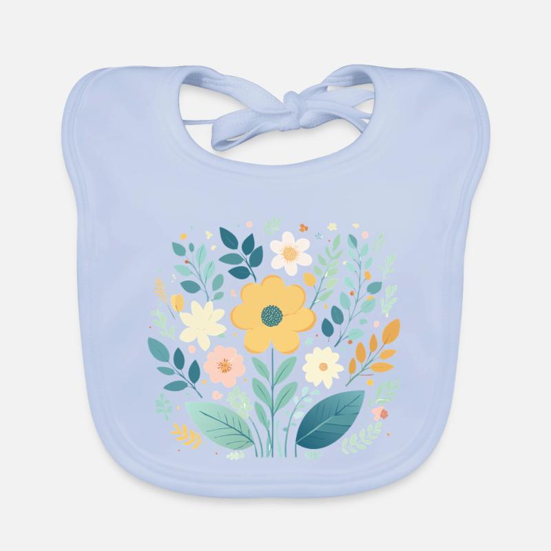 Douce floraison florale pastel - Boho Botanical Bavoir bio Bébé