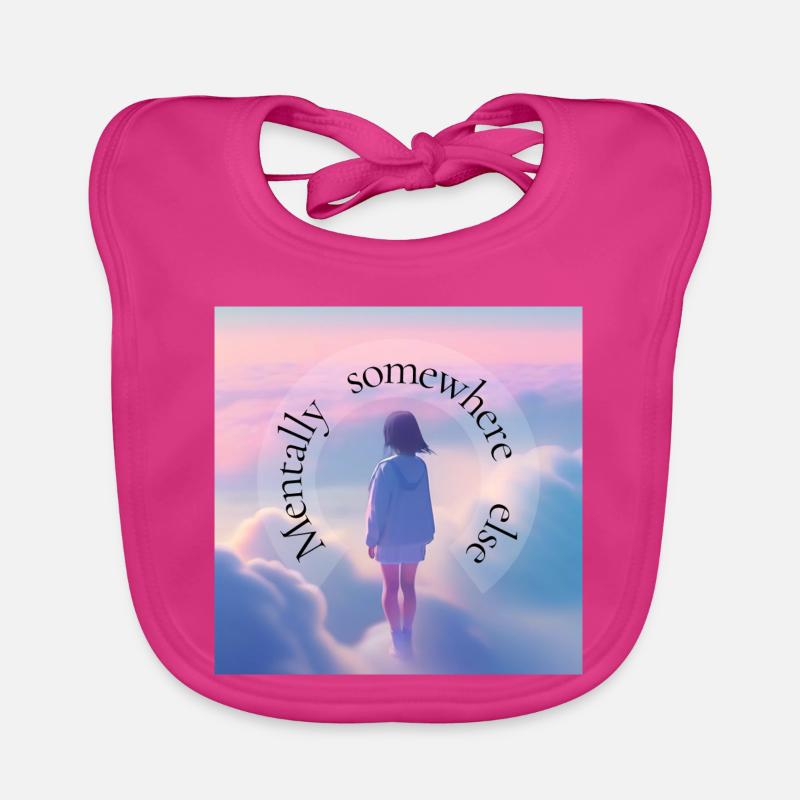 Mental Somewhere Else – Aesthetic Dreamscape - Baby Bio-Lätzchen - Fuchsia