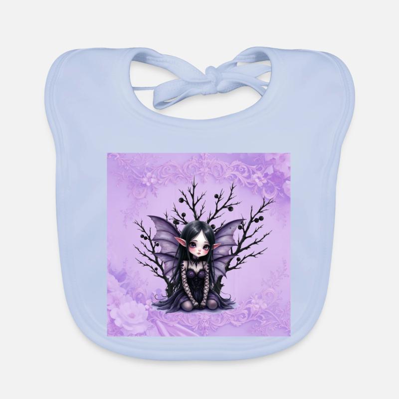 Vampir Fee Mädchen auf dunklem Baum Baby Bio-Lätzchen