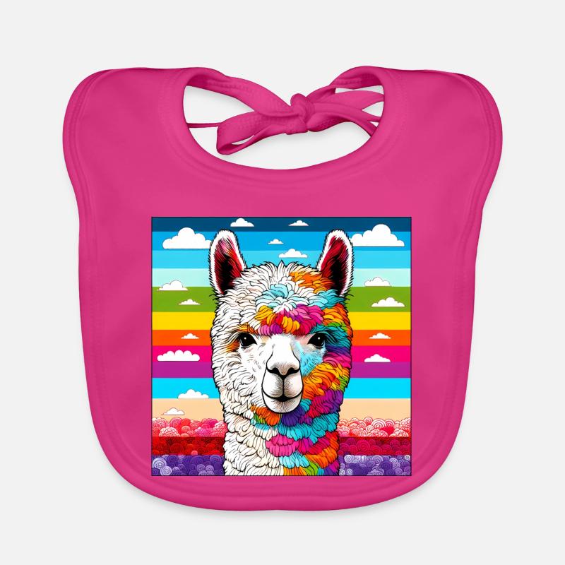 Alpaka - Baby Bio-Lätzchen - Fuchsia