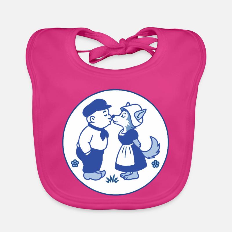 Delft blue farmer coasts wolf Organic Baby Bibs