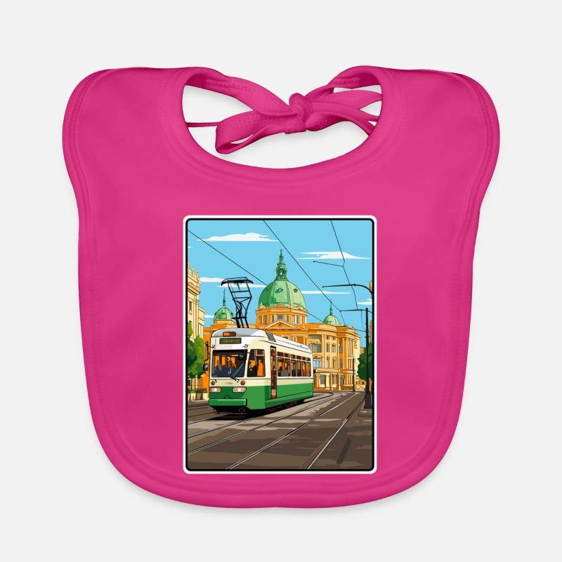 Sofia Bulgarie Tramway historique Paysage urbain élégant Bavoir bio Bébé