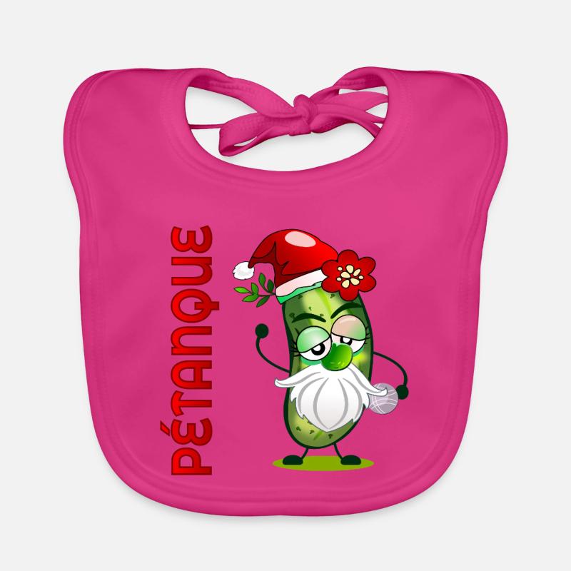 Noël pétanque Boule Cornichons Bavoir bio Bébé