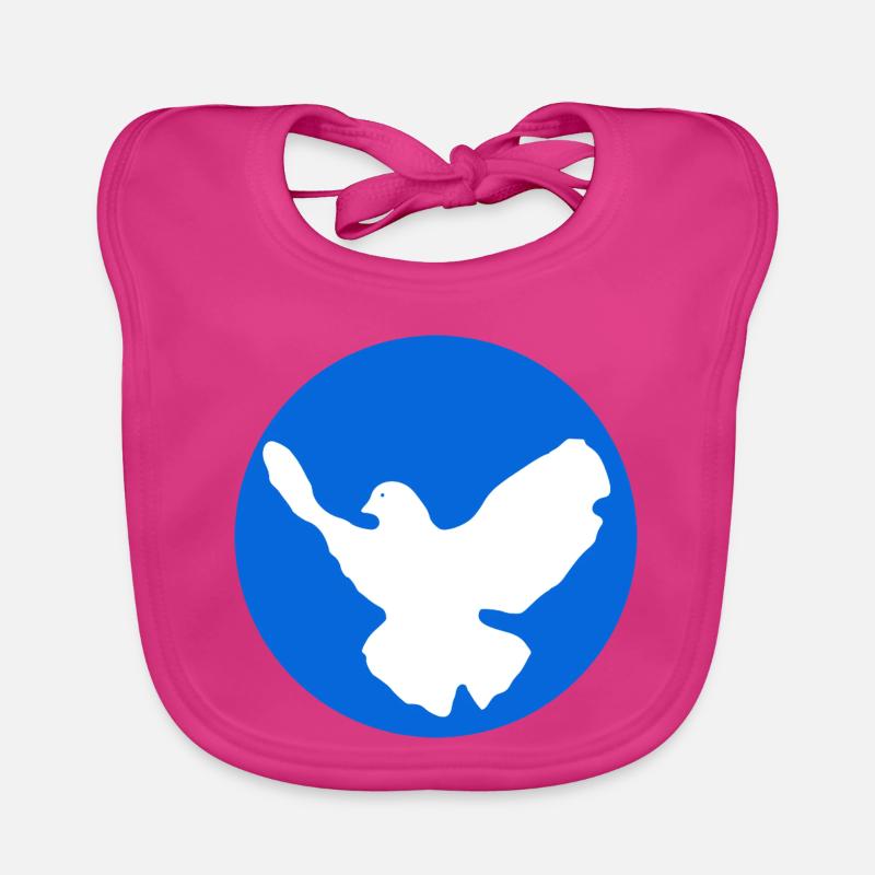 Friedenstaube Symboldesign - Baby Bio-Lätzchen - Fuchsia