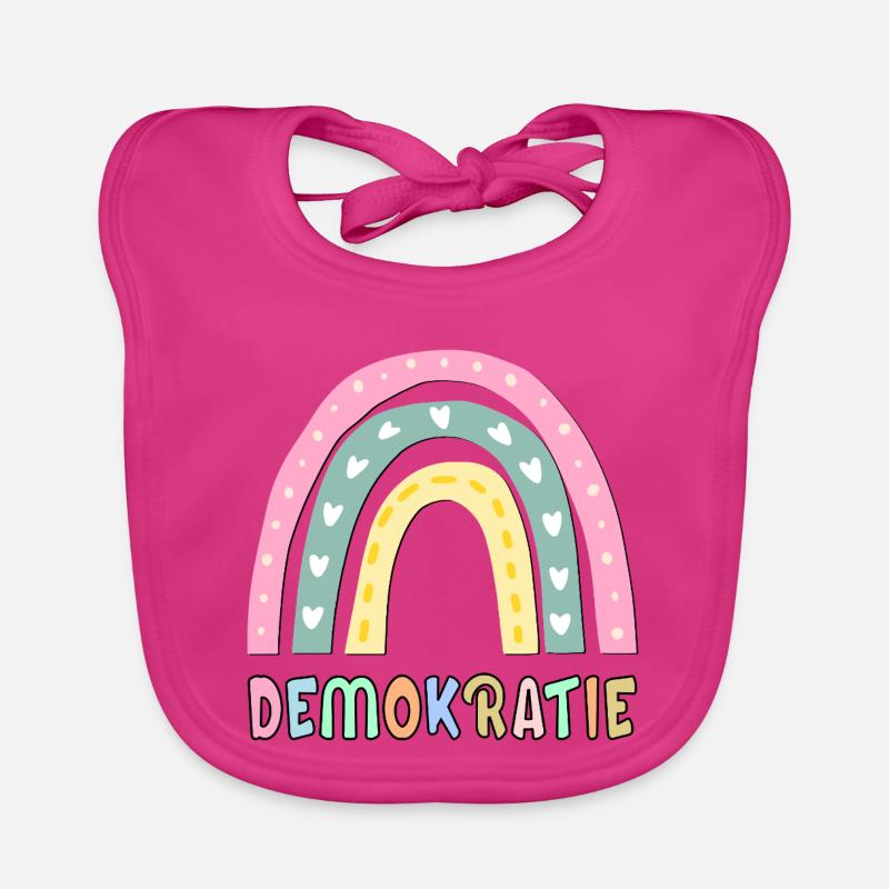 KINDER REGENBOGEN DEMOKRATIE Baby Bio-Lätzchen