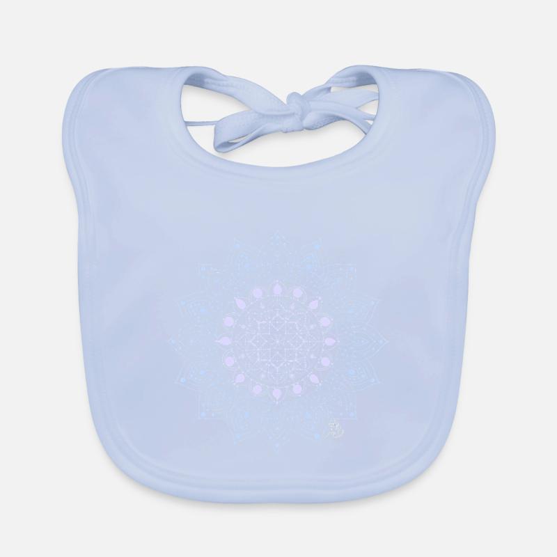 Geometric Mandala Pattern Organic Baby Bibs