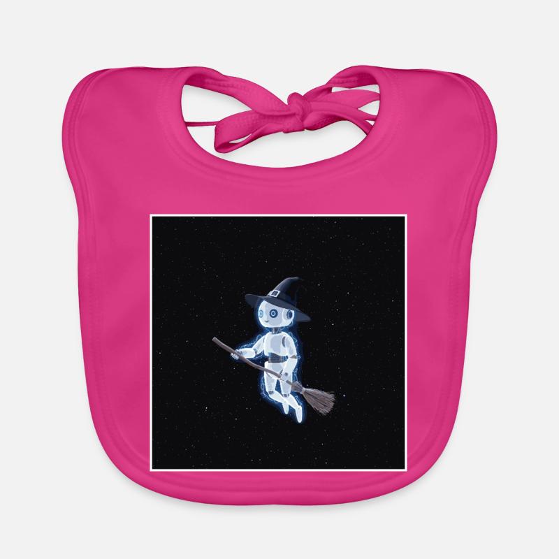 Robot witch in space Organic Baby Bibs