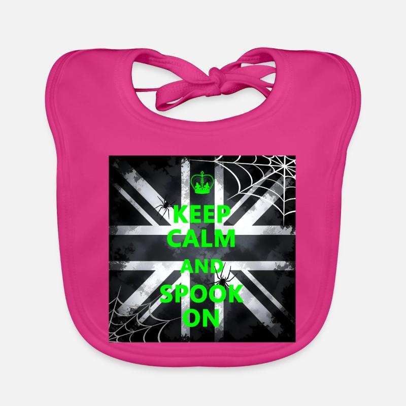 Keep Calm Spook Green Organic Baby Bibs