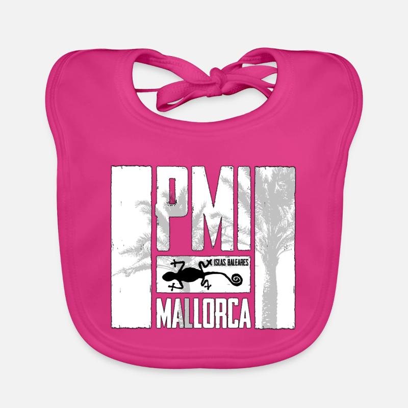 Mallorca PMI palm tree logo Organic Baby Bibs