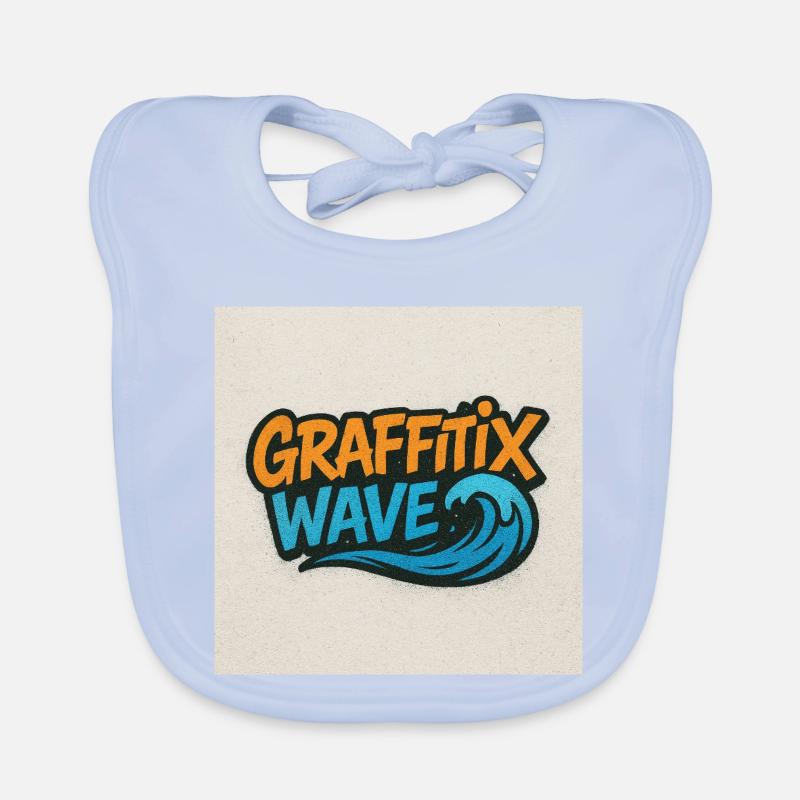 Graffitix Wave Graffiti Logo Bavoir bio Bébé