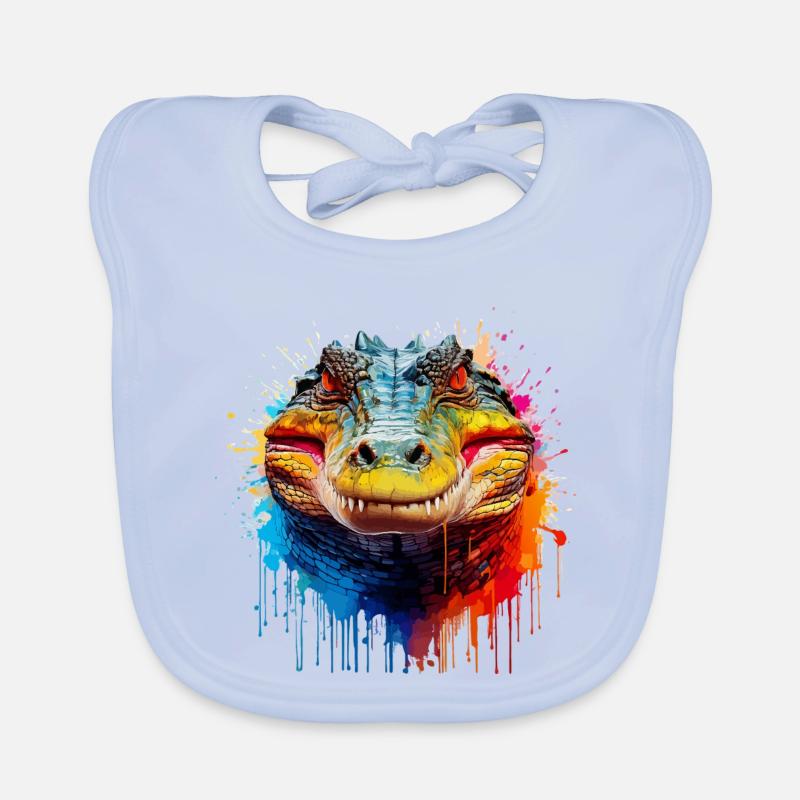 Bunter Krokodil Kopf Splash Baby Bio-Lätzchen