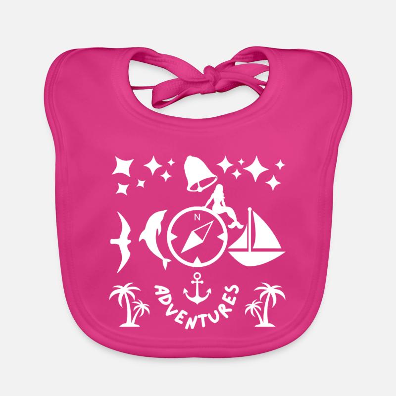 Abenteuer - Baby Bio-Lätzchen - Fuchsia