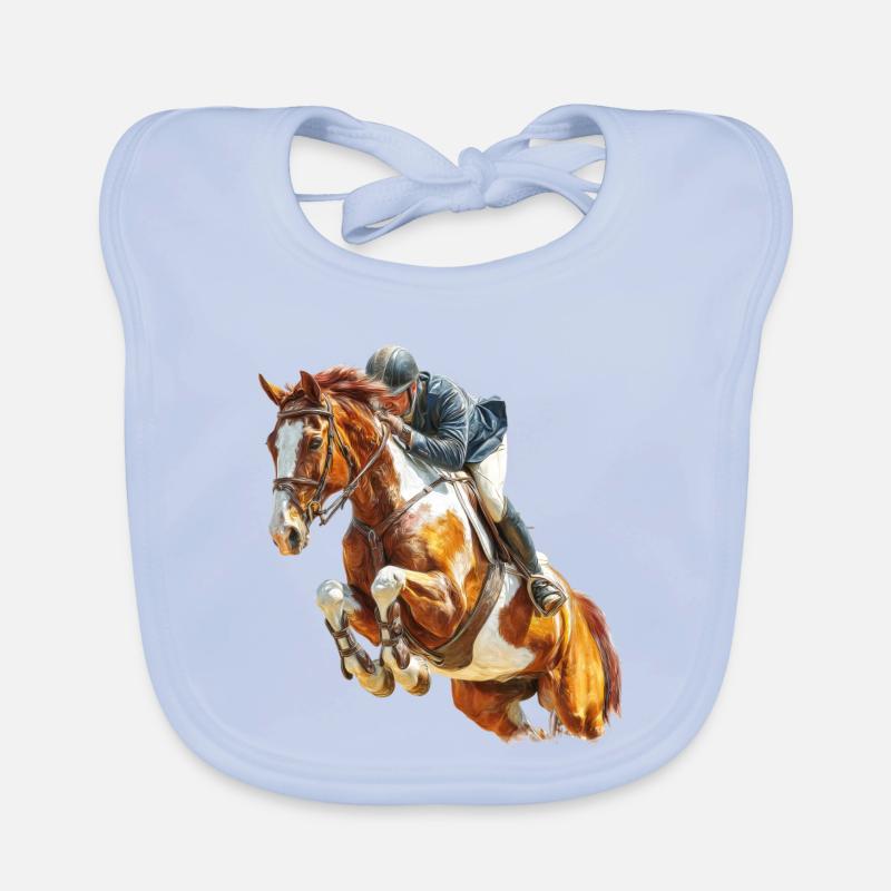 Cavalier au galop en saut Bavoir bio Bébé