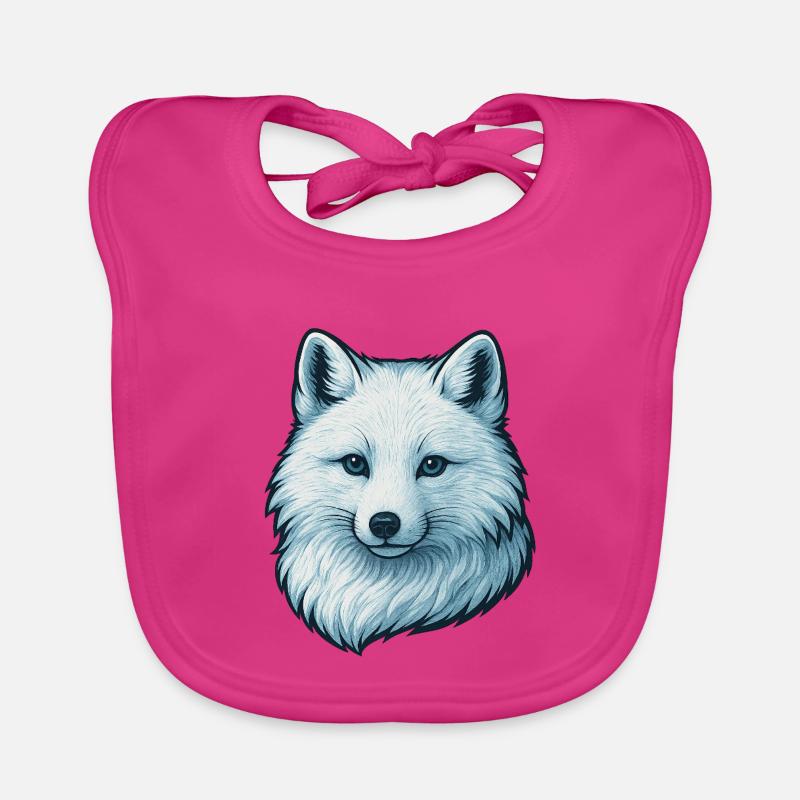 Blaues Wolfsgesicht Illustration Baby Bio-Lätzchen