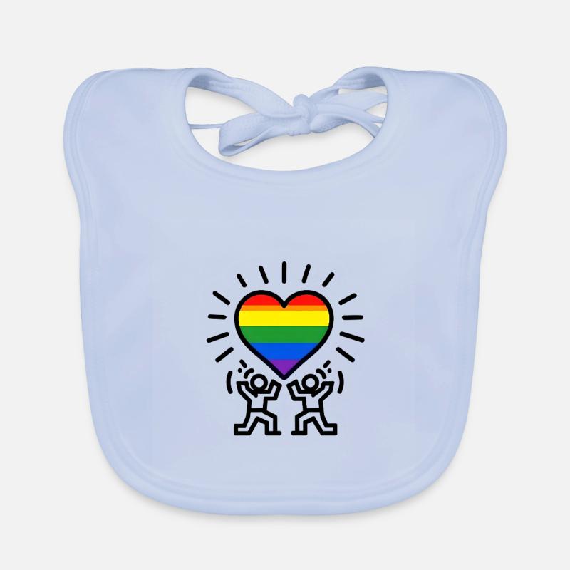 Herz-Regenbogen-Feier Baby Bio-Lätzchen