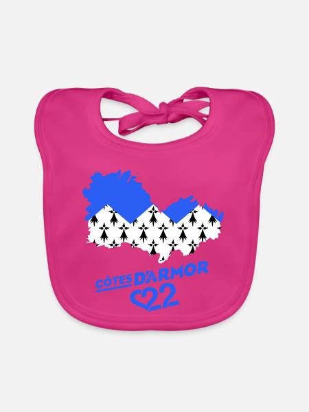 Cotes d'Armor 22  - Bavoir bio Bébé - fuchsia - Devant