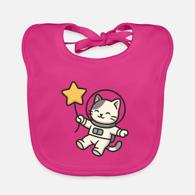 Chat astro mignon avec ballon étoile Bavoir bio Bébé