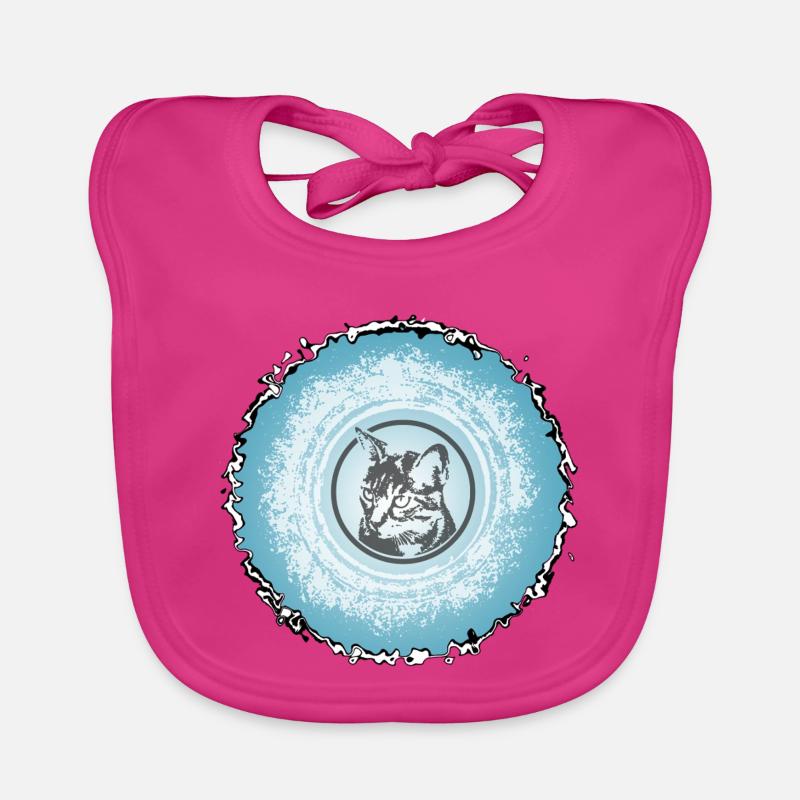 Cercle de chat Silhouette bleue Bavoir bio Bébé