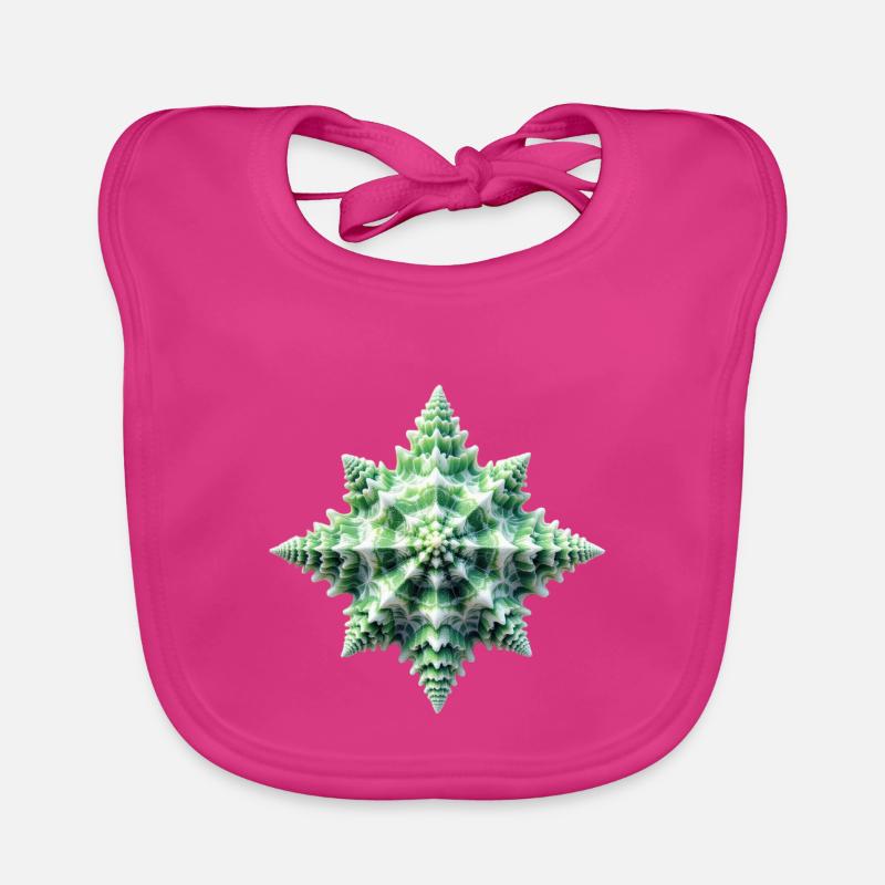 Coque étoile verte - Bavoir bio Bébé - fuchsia