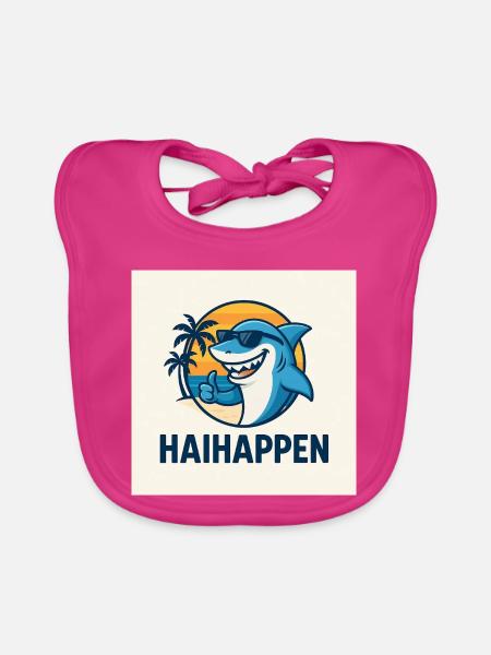 HaiHappen Strandshark Sonnenbrille - Baby Bio-Lätzchen - Fuchsia