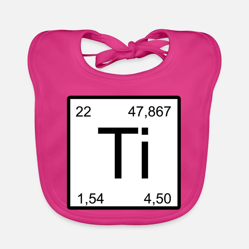 Titanium Element Symbol Minimal Tile Organic Baby Bibs