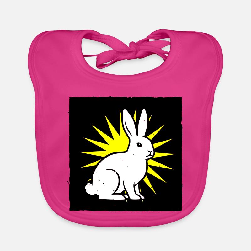 Cool bunny in punk rock & pop art style Organic Baby Bibs