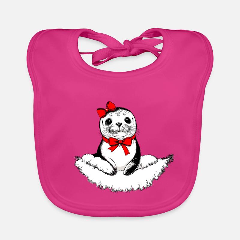Bow-tiful Seal – Christmas Edition Organic Baby Bibs