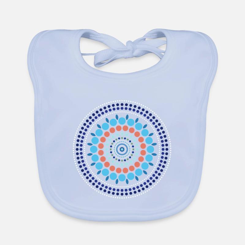 Blue Gradient Dot Mandala Baby Bio-Lätzchen
