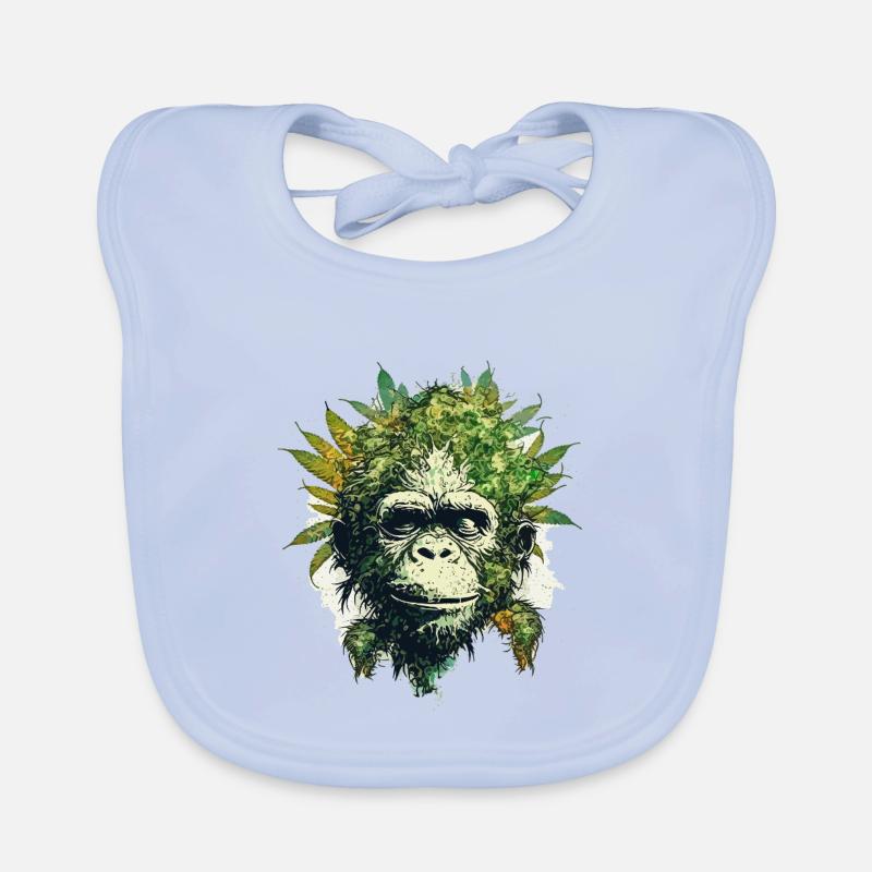 Leaf monkey portrait - natural forest motif Organic Baby Bibs