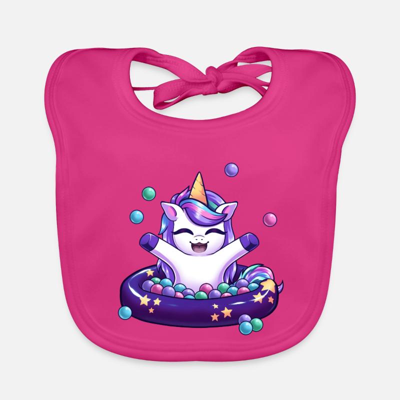 Unicorn Ball Pool Organic Baby Bibs