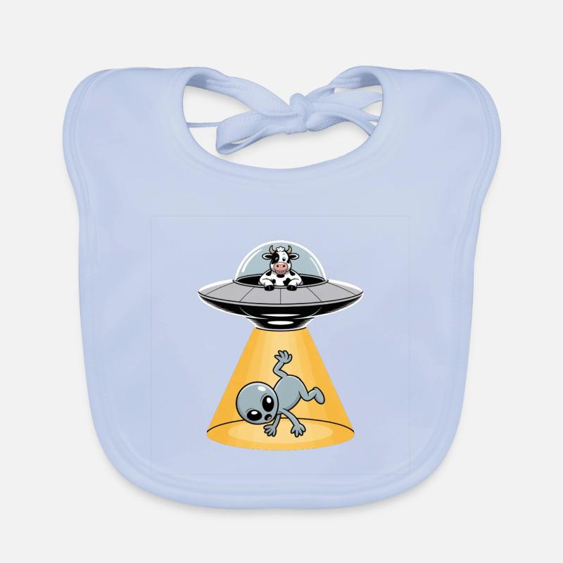 Vache enlevant un extraterrestre - Logo d’extraterrestre cool Bavoir bio Bébé
