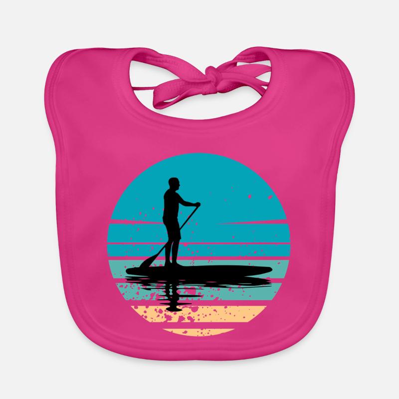 Paddleboard mit maritimer Atmosphäre im Retro-Stil Baby Bio-Lätzchen