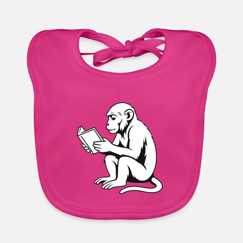 Monkey Minded - Bavoir bio Bébé - fuchsia