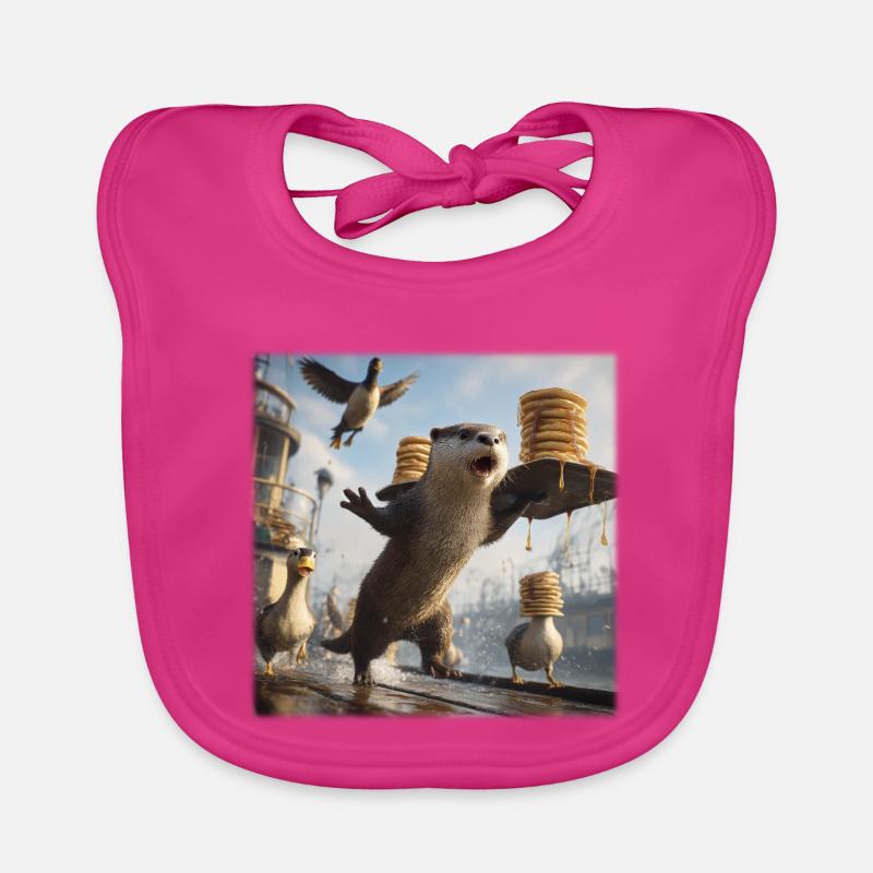 Drôle de design de pancake de lourtre Chaos Harbor Bavoir bio Bébé