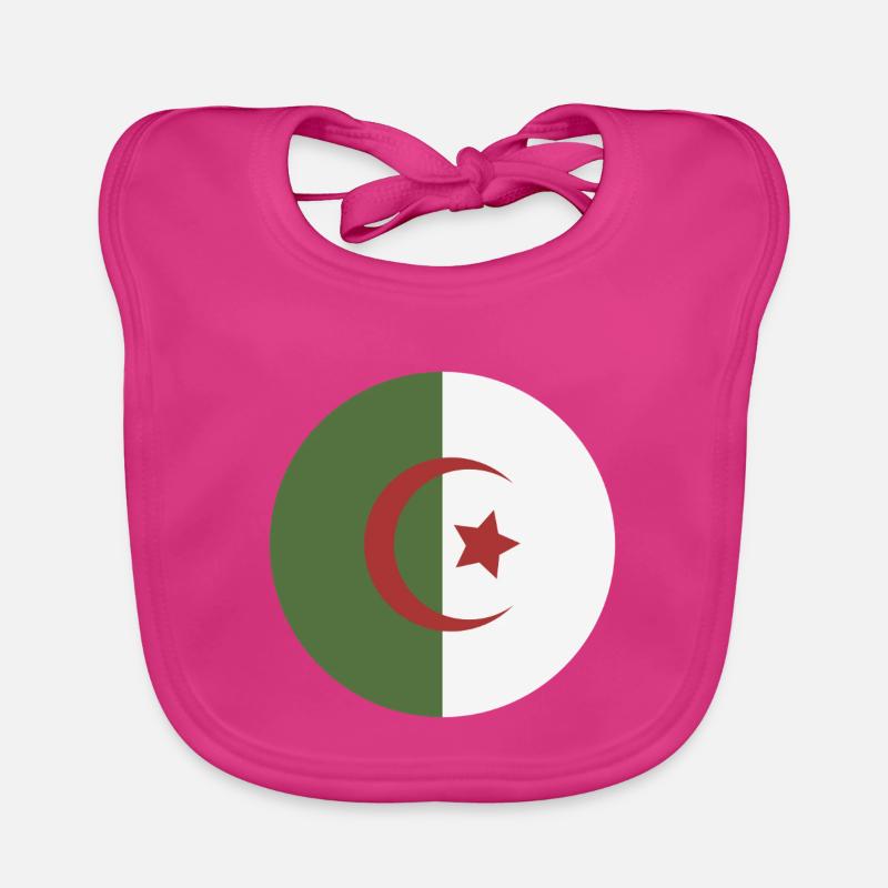 Drapeau rond d’Algérie Bavoir bio Bébé