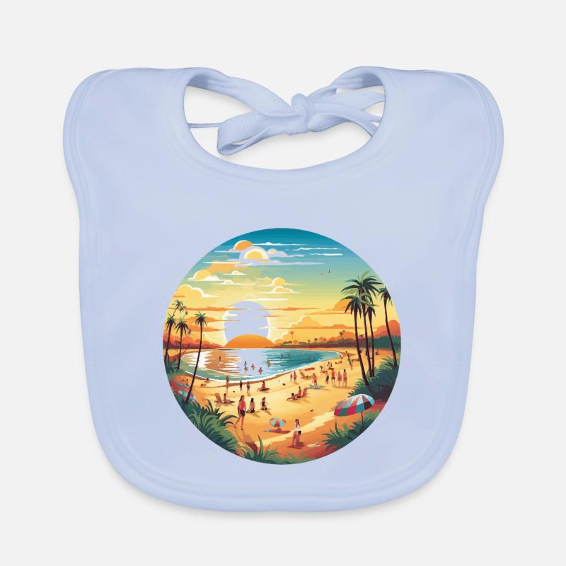Coucher de soleil de la plage du cercle tropical Bavoir bio Bébé
