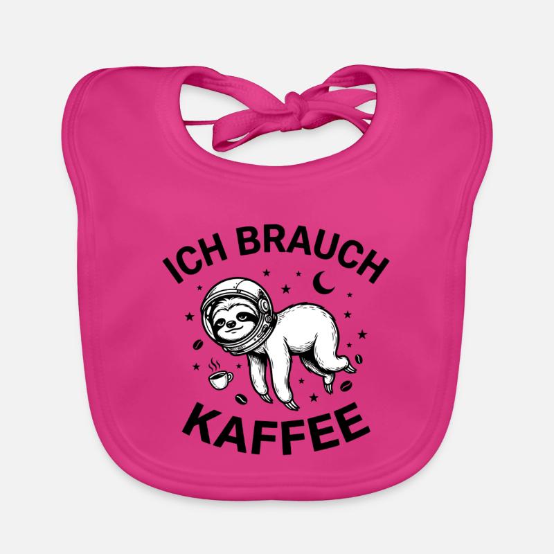 Ich brauch Kaffee - Baby Bio-Lätzchen - Fuchsia