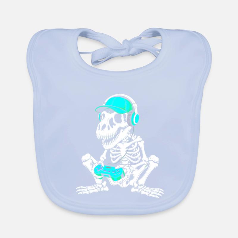 Skelett DJ mit Controller und Headset Baby Bio-Lätzchen