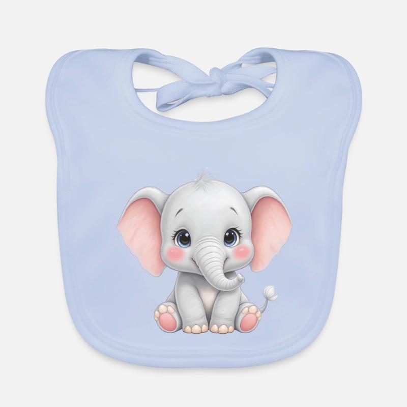 Dessin animé câlin bébé éléphant Bavoir bio Bébé
