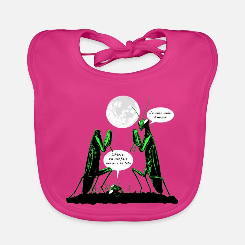 YOU MAKE ME LOSE MY MIND (love, praying mantis) Organic Baby Bibs