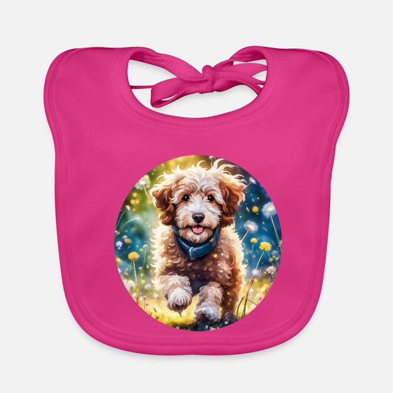Aussiedoodle au soleil Bavoir bio Bébé