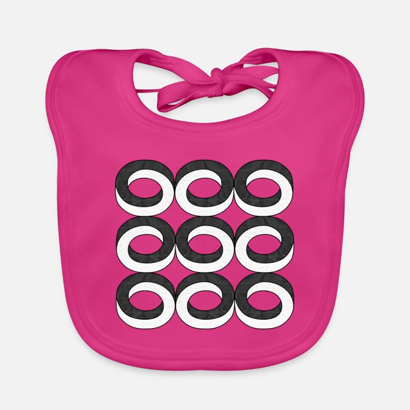 Optical Illusion Circles Texture Organic Baby Bibs
